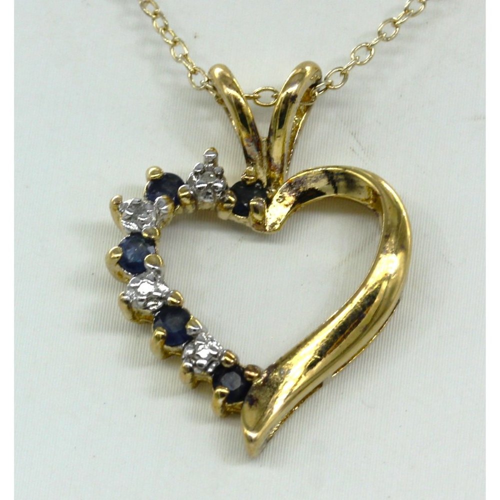 925 STERLING Ross Simons gold vermeil heart pendant/ necklace 3 grams 18"